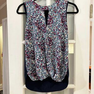 41 Hawthorn Women's Navy/White/Purple Cutout Blouse Size XS
